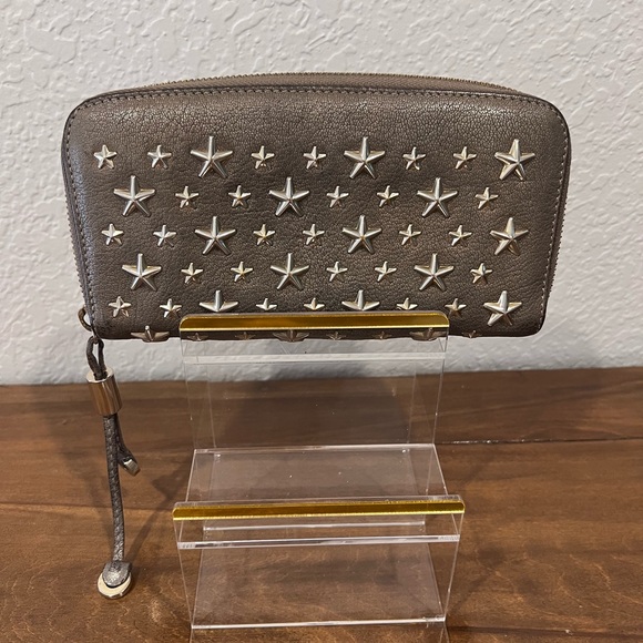 Jimmy Choo Metallic Star-Studded Wallet - Picture 1 of 8